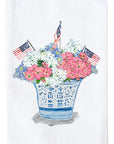 Patriotic Floral Arrangement Kitchen Towel