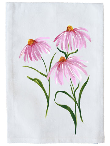 Pink Coneflowers Kitchen Towel