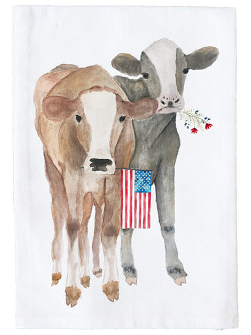 Patriotic Cows Kitchen Towel