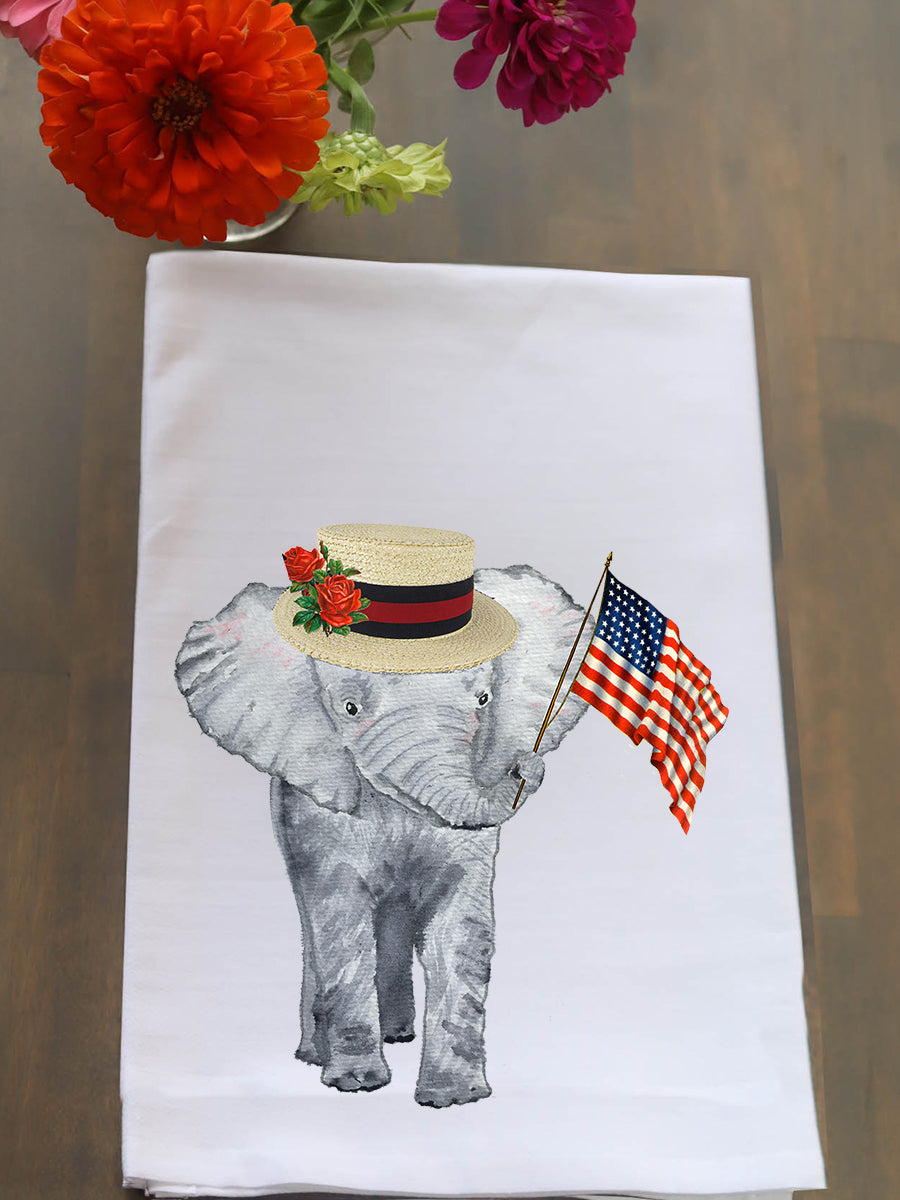 Patriotic Elephant Kitchen Towel