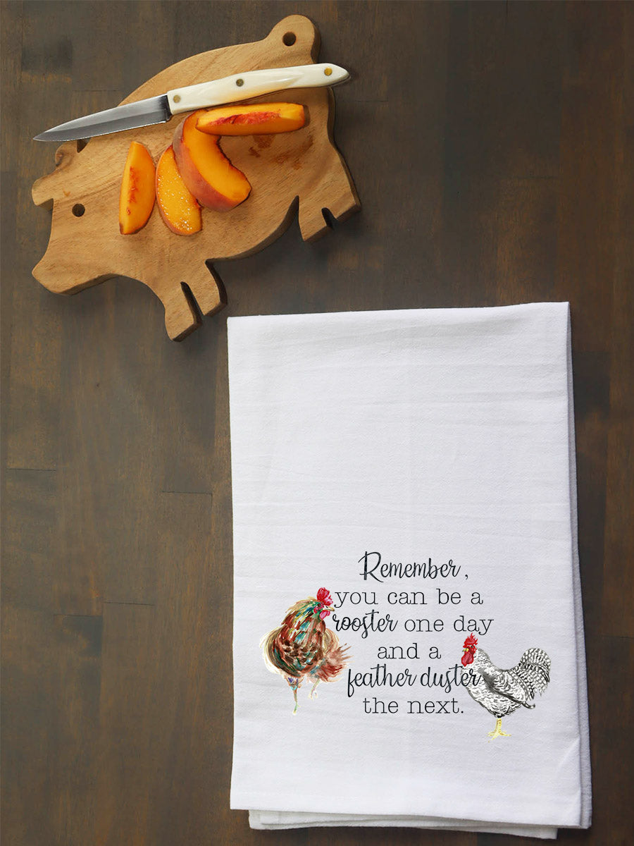 Rooster Feather Duster Kitchen Towel