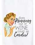 Cardio Running Out of Wine Kitchen Towel