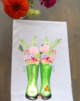 Green Rubber Boots Kitchen Towel