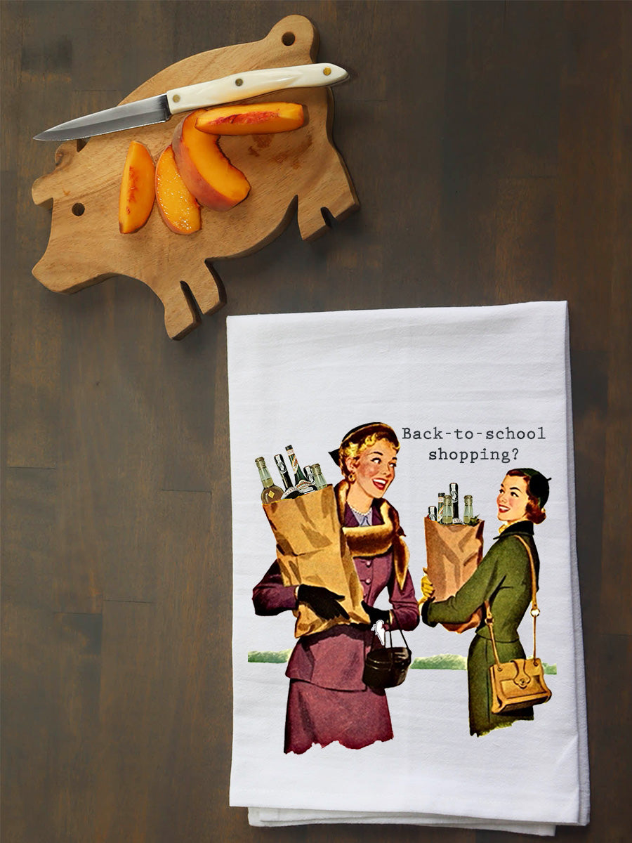 Back to School Shopping Kitchen Towel
