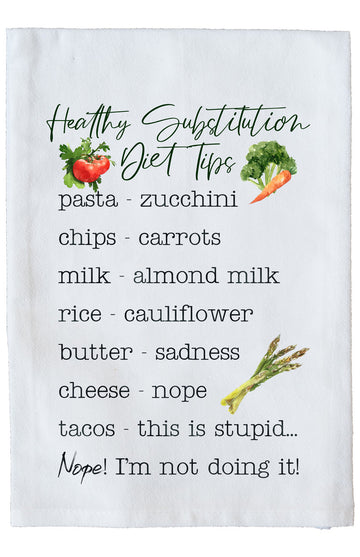 Healthy Substitutions Diet Tips Kitchen Towel