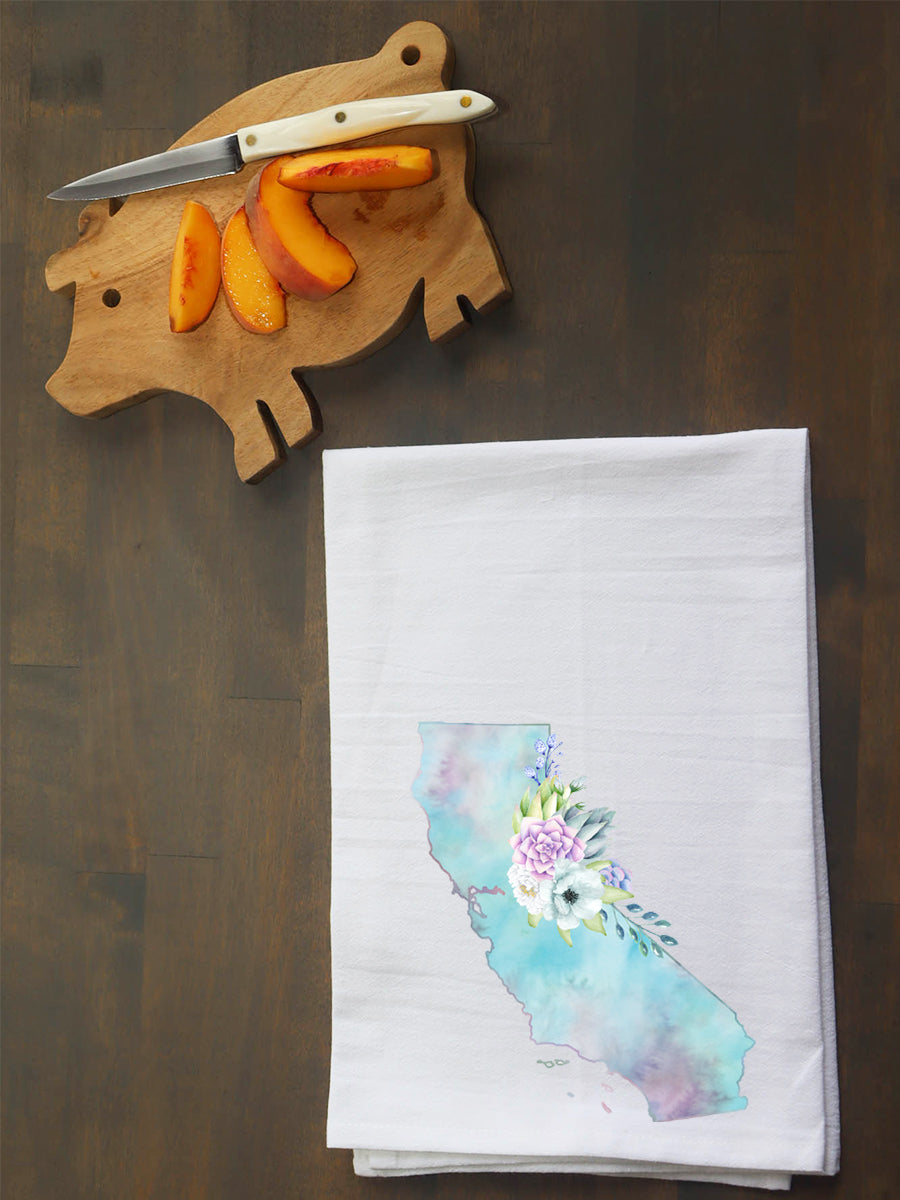 Floral Watercolor State Kitchen Towel