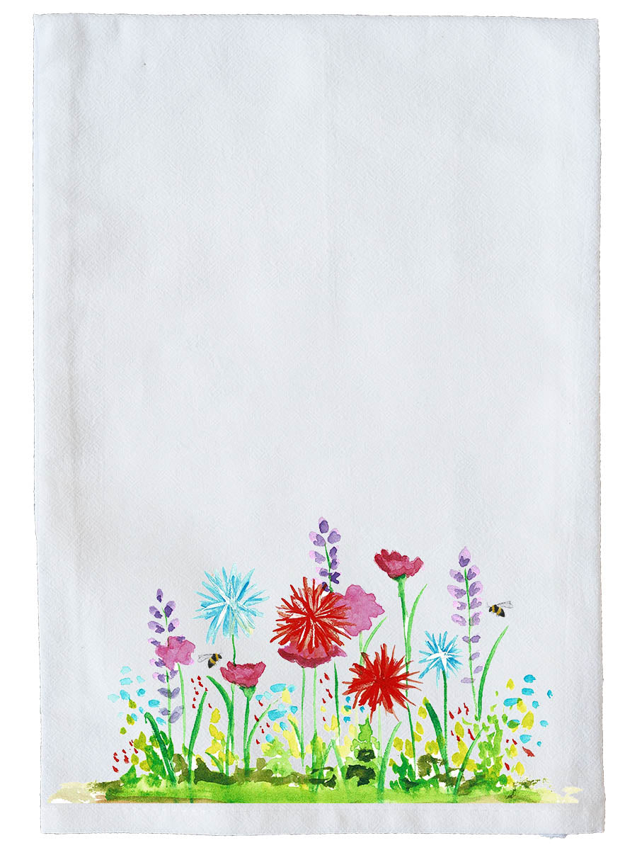 Wildflowers with Bees Kitchen Towel