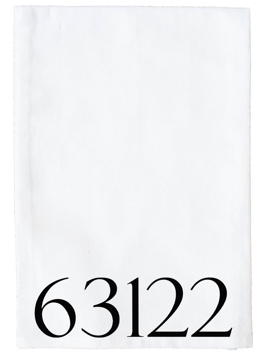 Personalized Zipcode Kitchen Towel