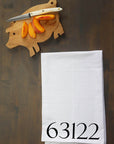 Personalized Zipcode Kitchen Towel