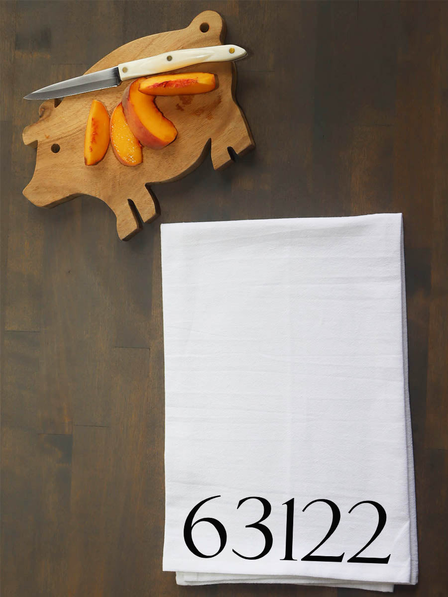 Personalized Zipcode Kitchen Towel