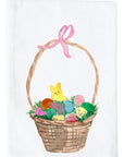Easter Basket Watercolor Kitchen Towel