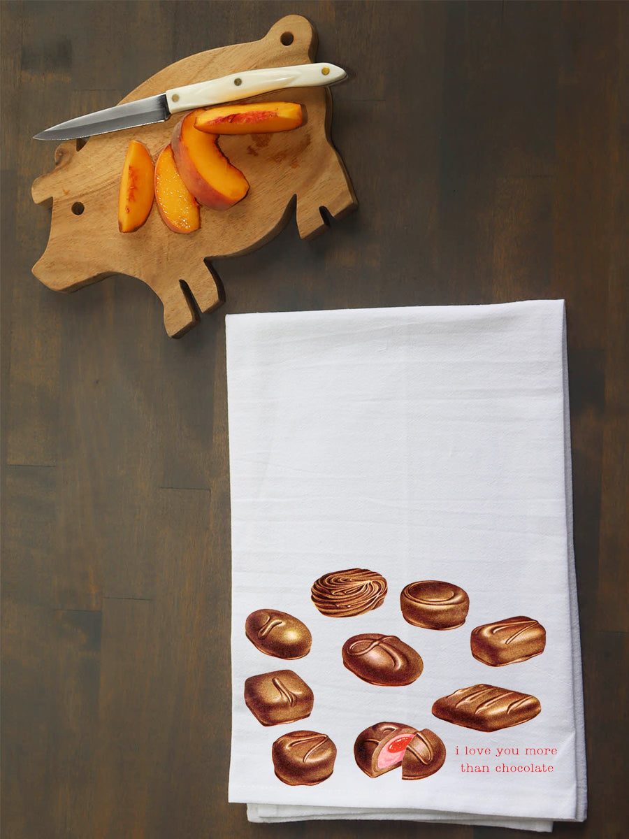 I Love You More Than Chocolate Kitchen Towel