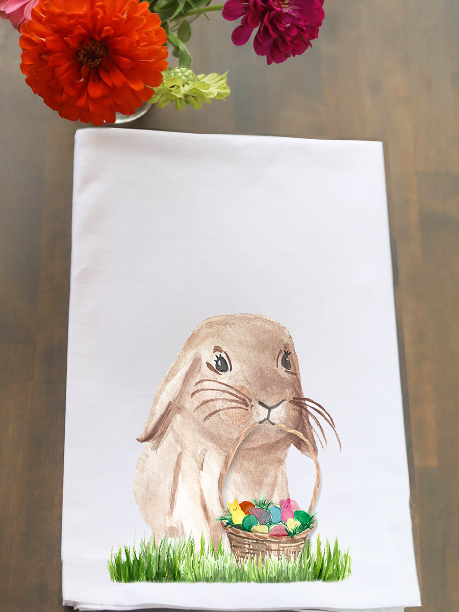 Easter Bunny Basket Kitchen Towel